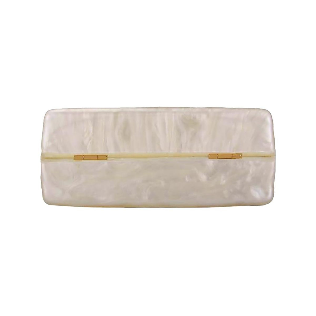 Marble-Patterned Acrylic Evening Clutch Bag