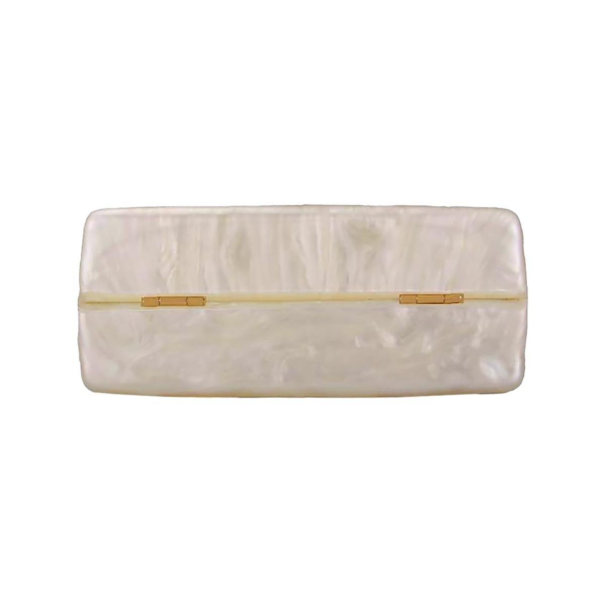 Marble-Patterned Acrylic Evening Clutch Bag