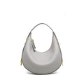 Light Grey Large-Capacity Crescent Hobo Bag