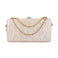 Marble-Patterned Acrylic Evening Clutch Bag