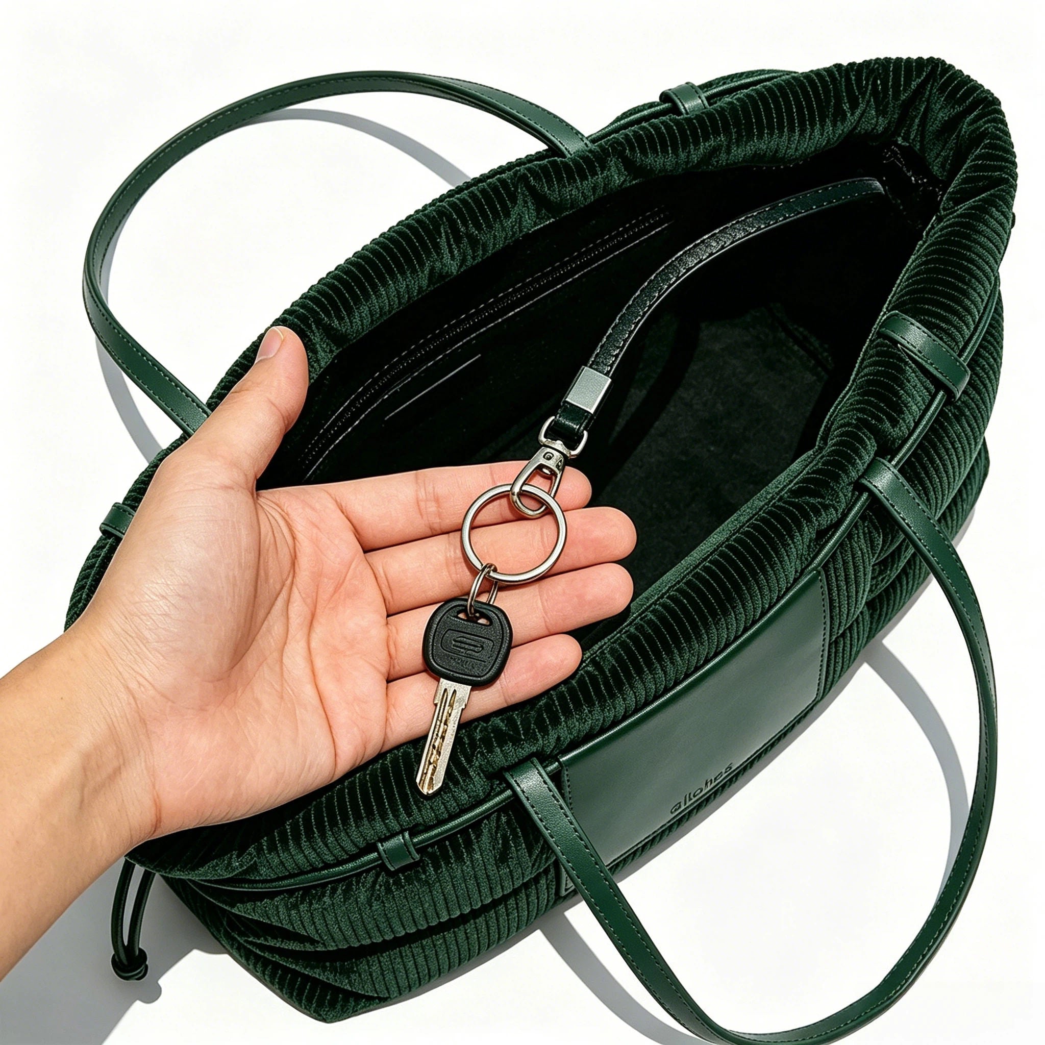 Drawstring Corduroy Tote Bag