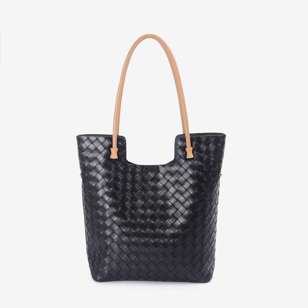 Woven Leather Large Capacity Tote Bag