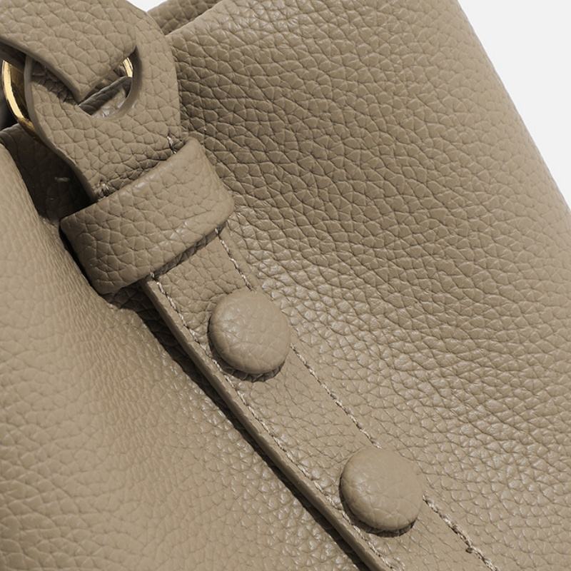 Braided Handle Bucket Bag with Detachable Crossbody Strap