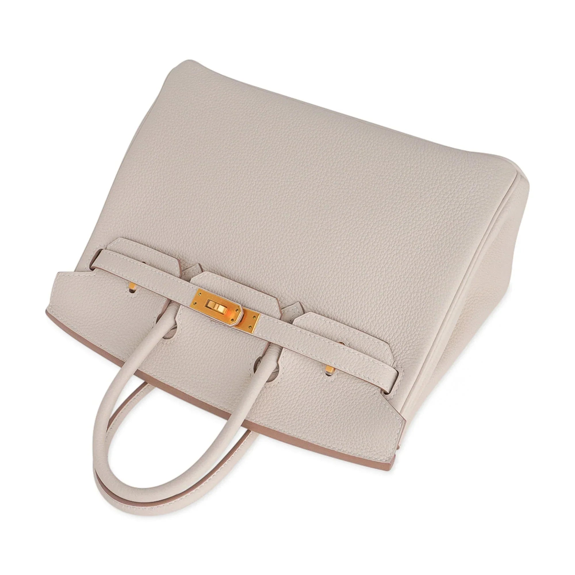 Birkin HSS 25 Bag Beton w/ Pink Rose Pourpre Brushed Gold Hardware Togo
