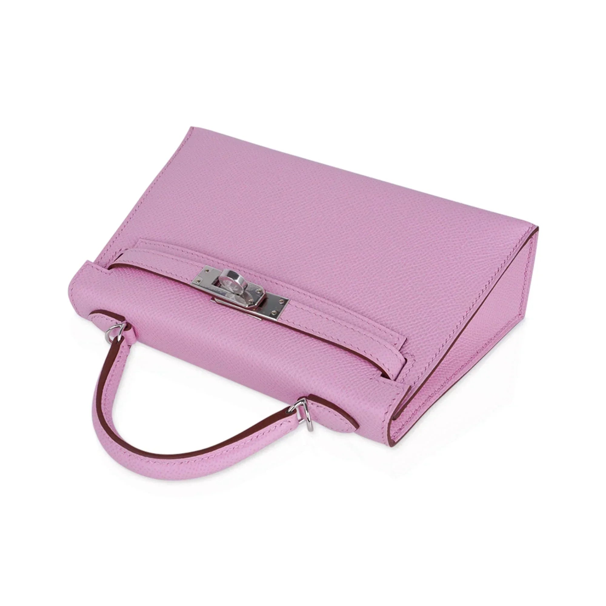 Mini Kelly 20 Bag Sellier Mauve Sylvestre Epsom with Palladium Hardware