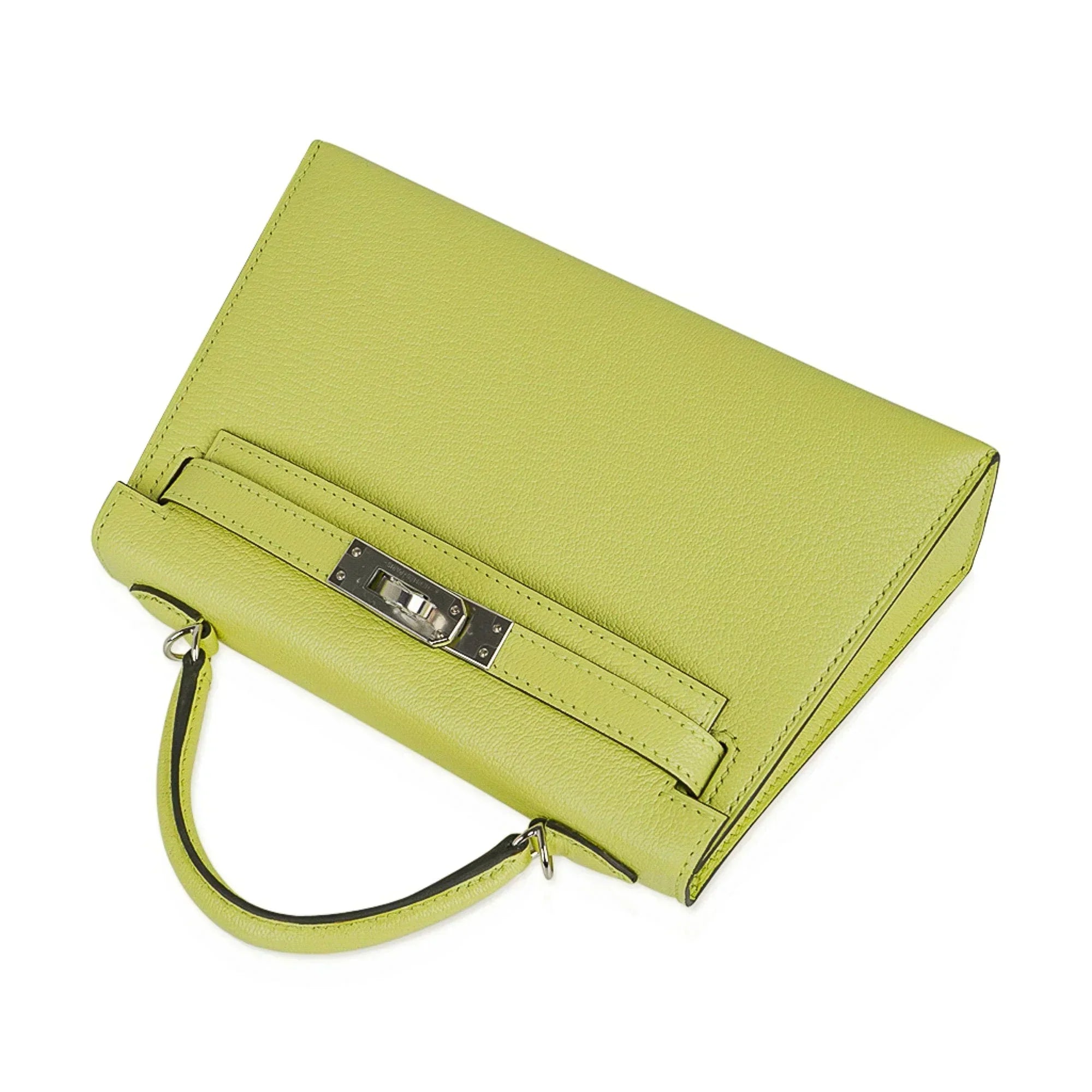 Mini Kelly 20 Bag Sellier Jaune Bourgeon Chevre Leather with Palladium Hardware