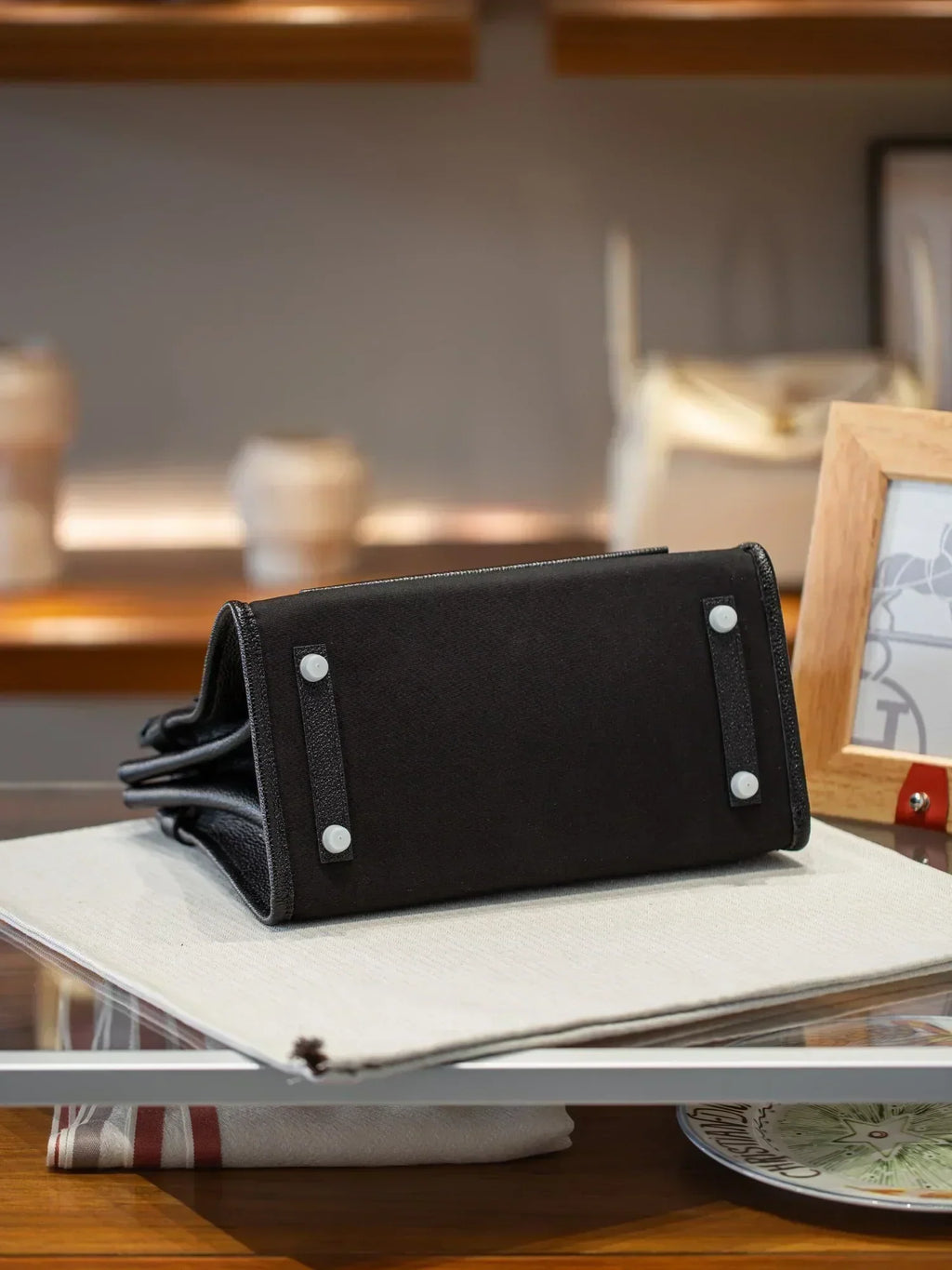 Birkin à l'envers, black canvas & all black colorway