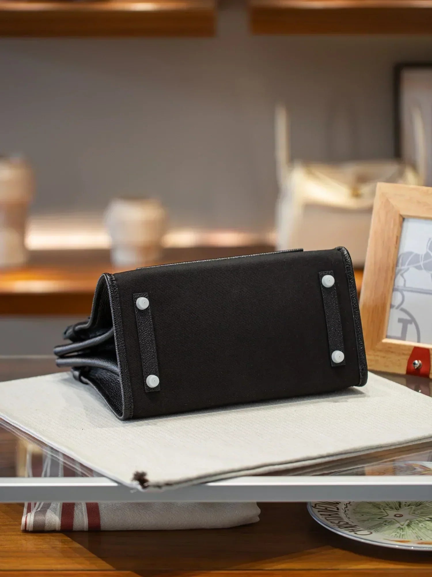 Birkin à l'envers, black canvas & all black colorway