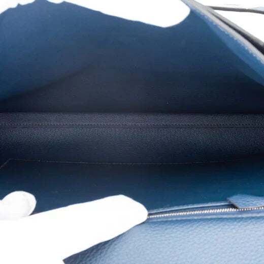 Kelly Depeches 36 Document Holder In Bleu De Prusse Togo Calfskin