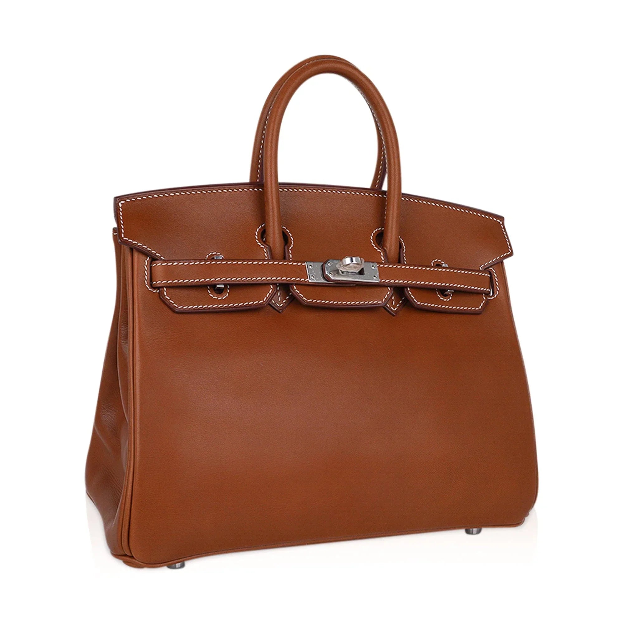 Limited Edition Birkin 25 Fauve Barenia Leather Bag Palladium Hardware