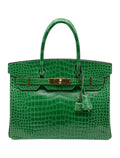 Birkin Emerald Shiny Niloticus Crocodile Gold Hardware