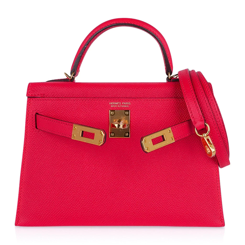 Kelly 20 Mini Sellier Bag Rose Extreme Epsom Gold Hardware New w/Box