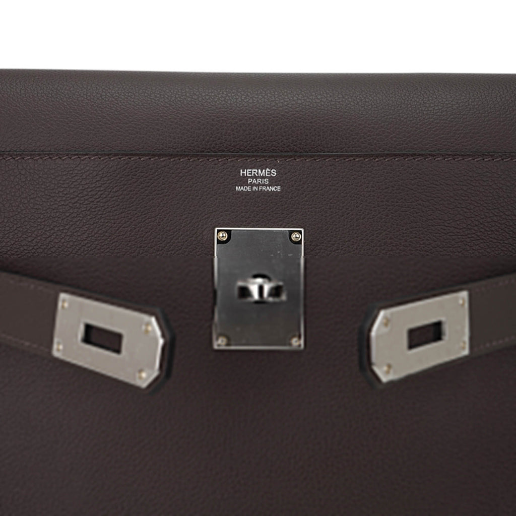 Kelly Messenger 25 Bag Ecorce Evercolor Leather with Palladium Hardware