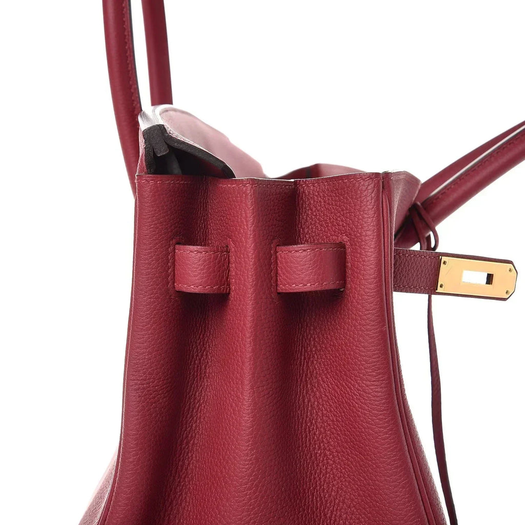 Birkin 25cm Rouge H Bordeaux Red Gold Hardware Bag Y Stamp