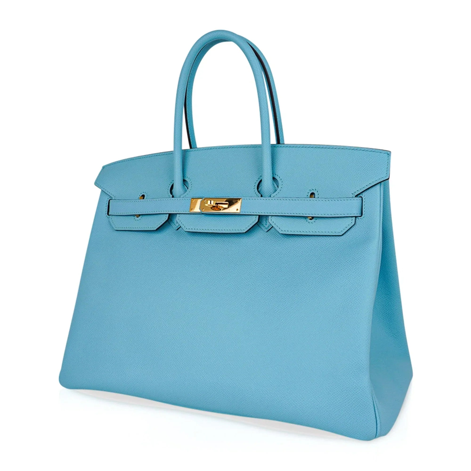 Birkin 35 Bag Blue Atoll Gold Hardware Epsom Leather