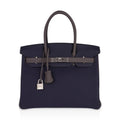 Special Order HSS Birkin 30 Bag Blue Nuit & Etain Togo Leather with Brushed Palladium Hardware