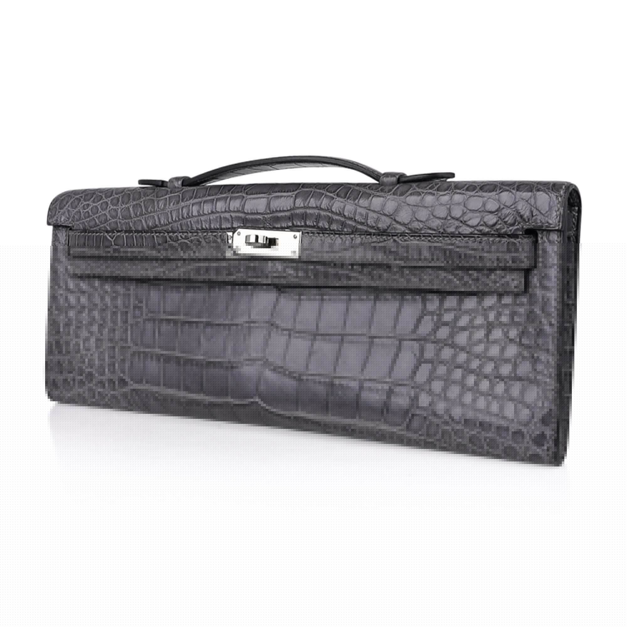 Kelly Cut Bag Gris Paris Grey Matte Alligator Palladium VERY rare