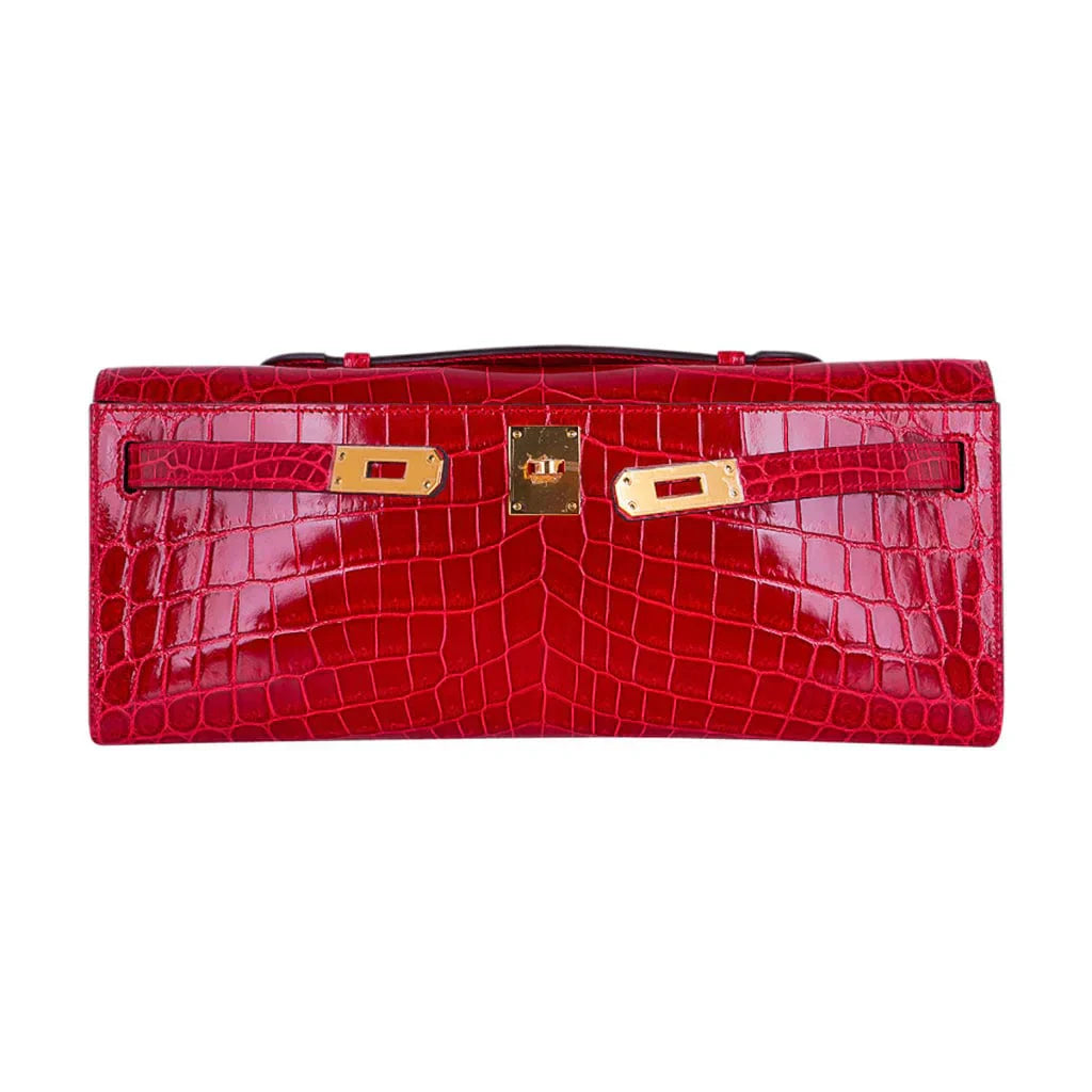 Kelly Cut Bag Braise Niloticus Crocodile with Gold Hardware