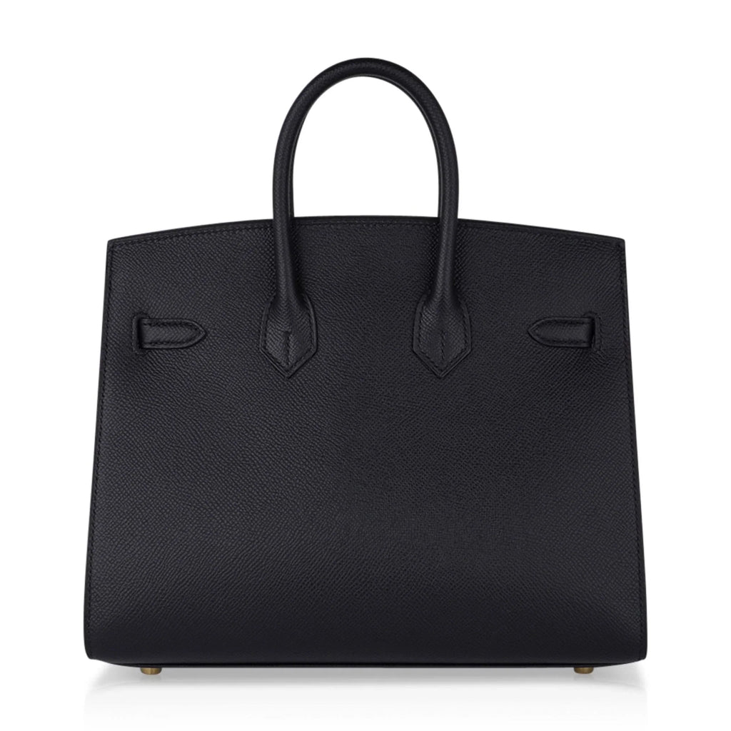 Birkin Sellier 25 Black Gold Hardware Epsom Leather New w/Box