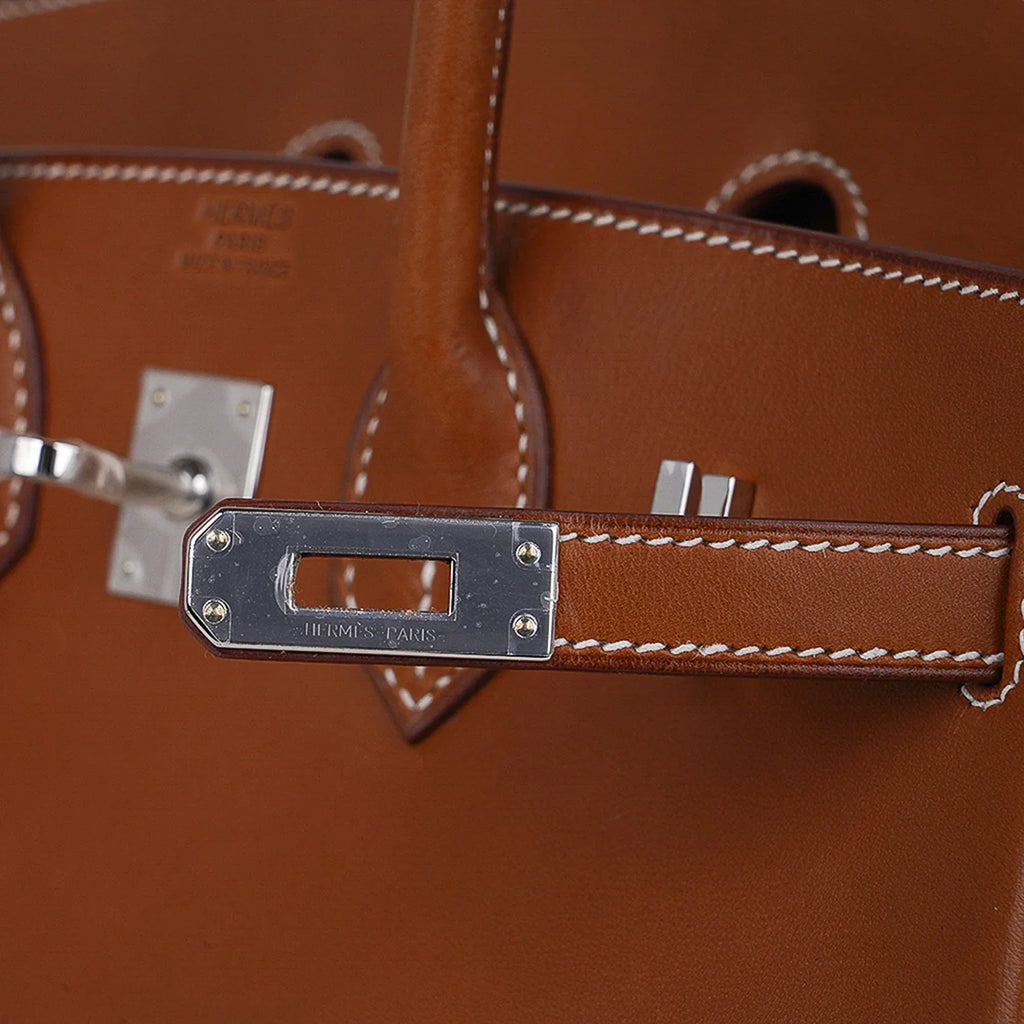 Limited Edition Birkin 25 Fauve Barenia Leather Bag Palladium Hardware