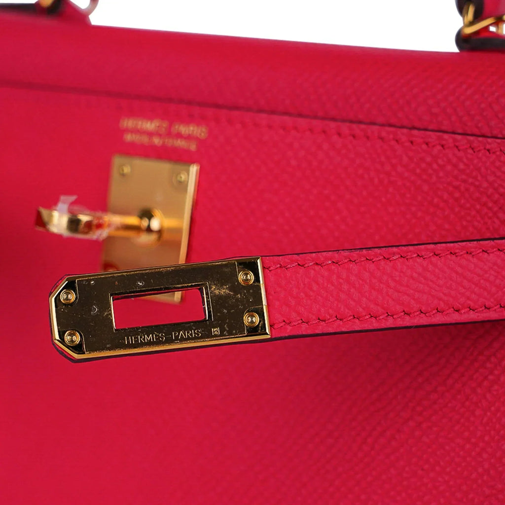 Kelly 20 Mini Sellier Bag Rose Extreme Epsom Gold Hardware New w/Box