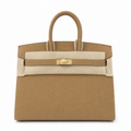 Birkin 25 Sellier 4B Biscuit Epsom Gold Hardware