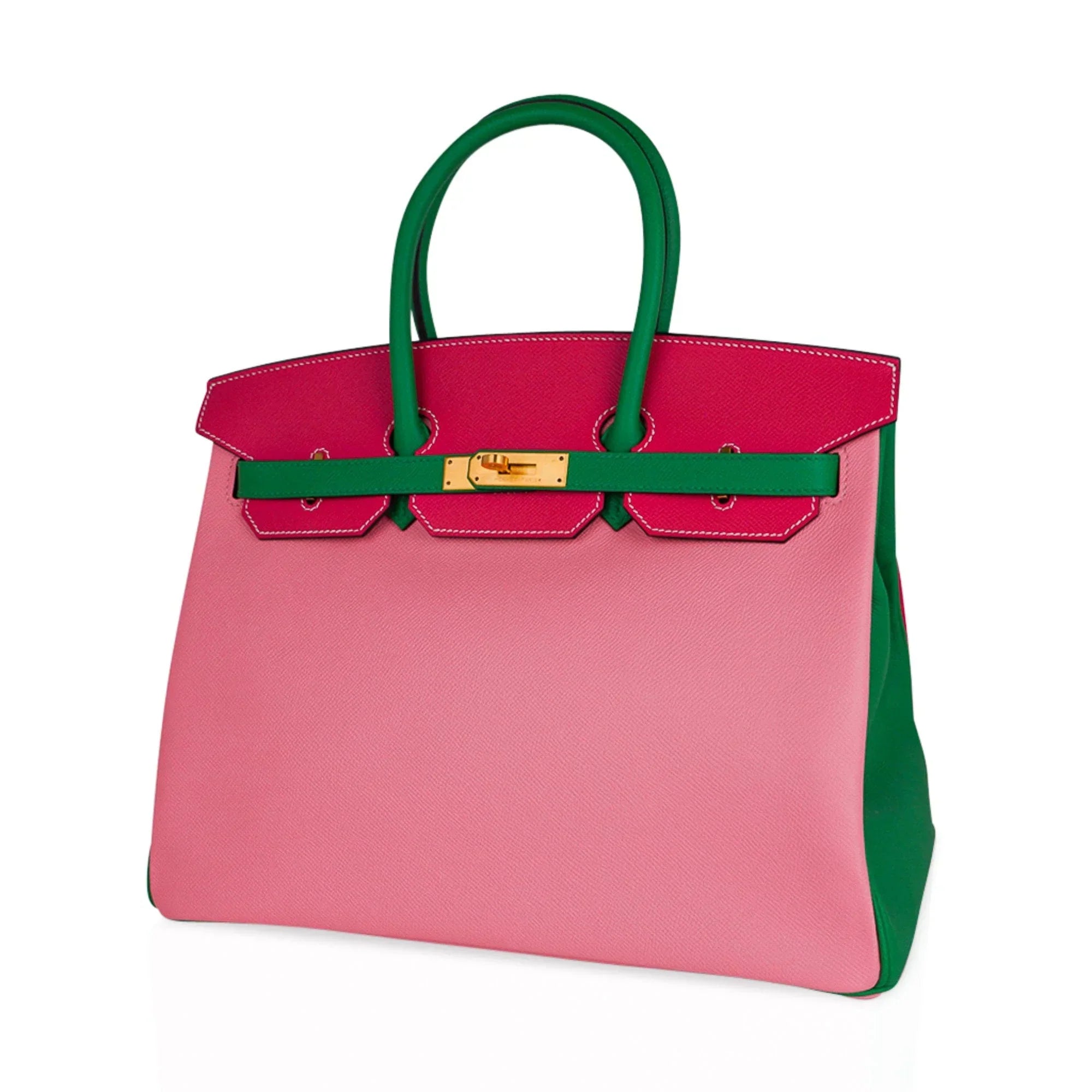 Birkin 35 HSS Bag Rose Confetti/Rose Tyrien/Bamboo Brushed Gold Hardware
