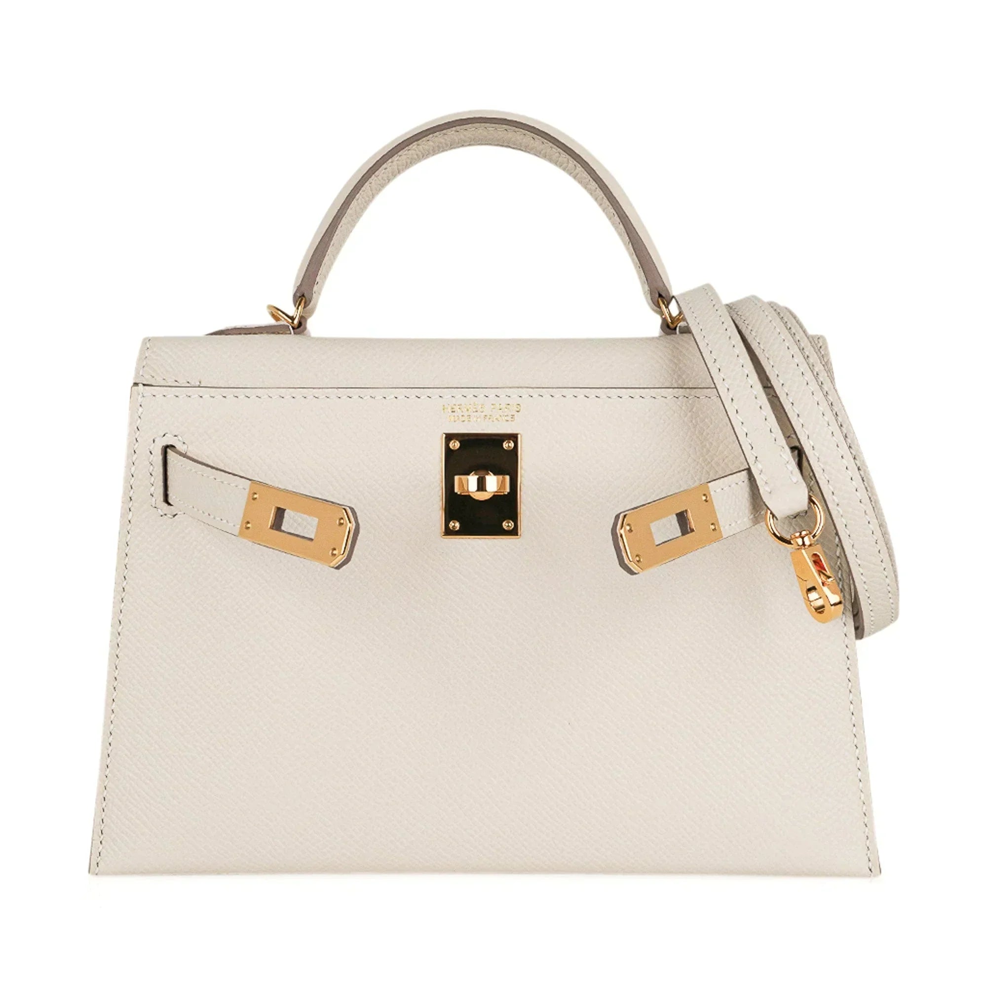 Kelly 20 Mini Sellier Bag Craie Epsom Leather Gold Hardware