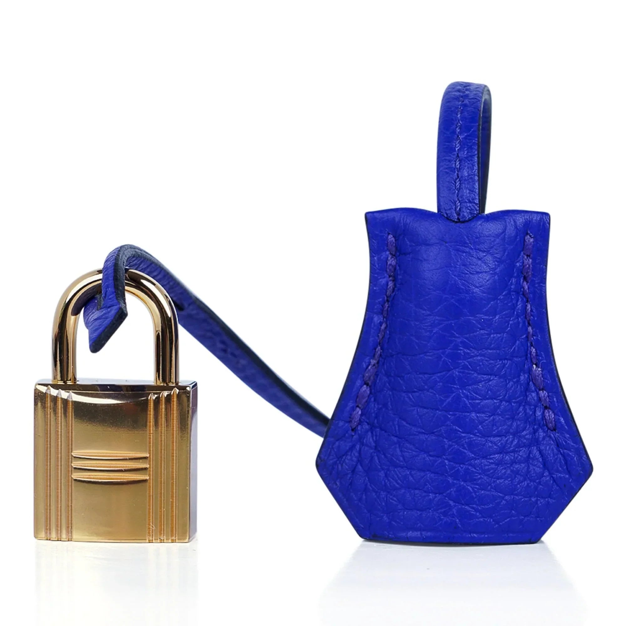 Birkin 30 Bag Blue Electric Clemence Gold Hardware
