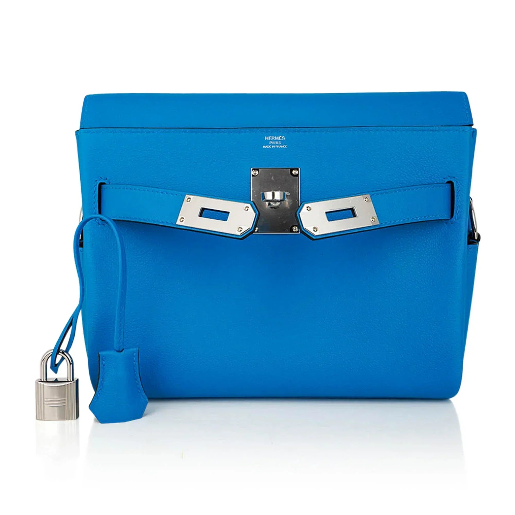 Kelly Messenger PM Blue Zanzibar Evercolor Leather with Palladium Hardware