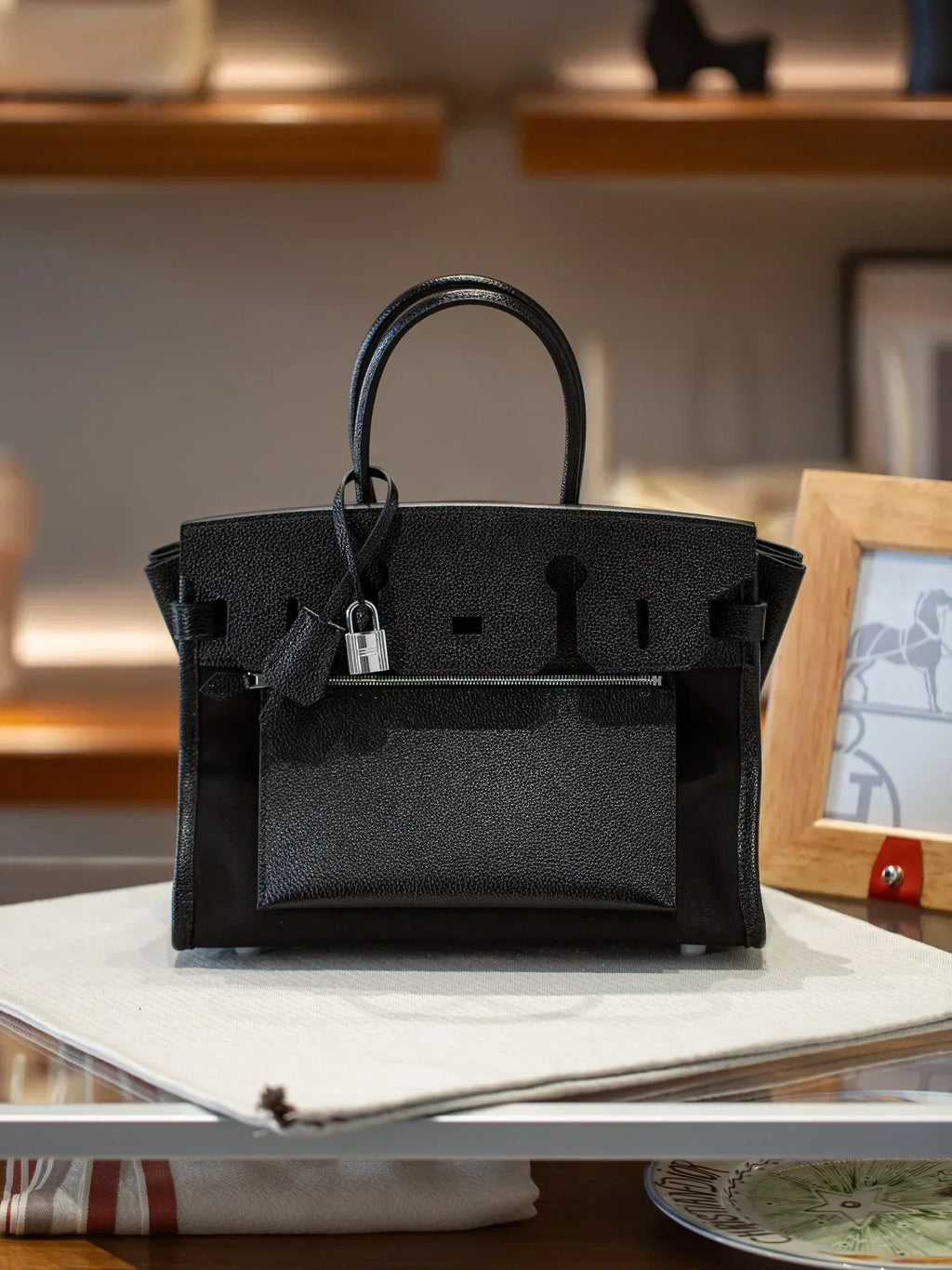 Birkin à l'envers, black canvas & all black colorway