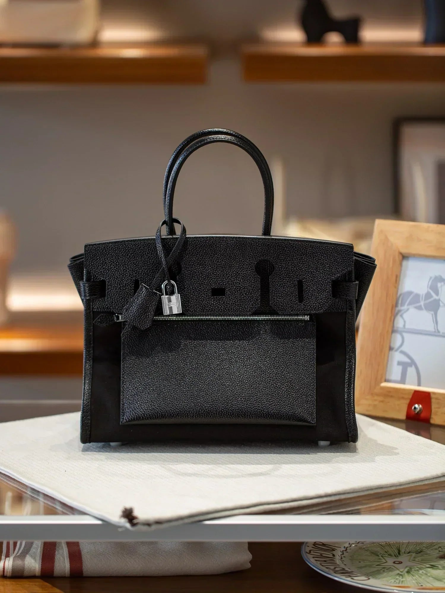 Birkin à l'envers, black canvas & all black colorway
