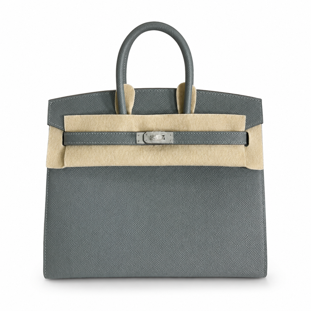 Birkin 25 Sellier 63 Vert Amande Epsom Silver Hardware