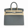Birkin 25 Sellier 63 Vert Amande Epsom Silver Hardware