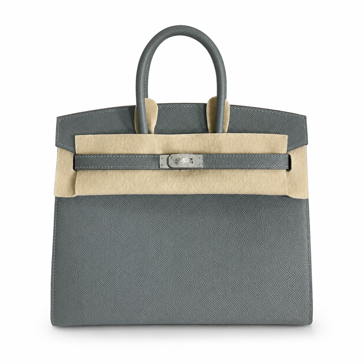 Birkin 25 Sellier 63 Vert Amande Epsom Silver Hardware