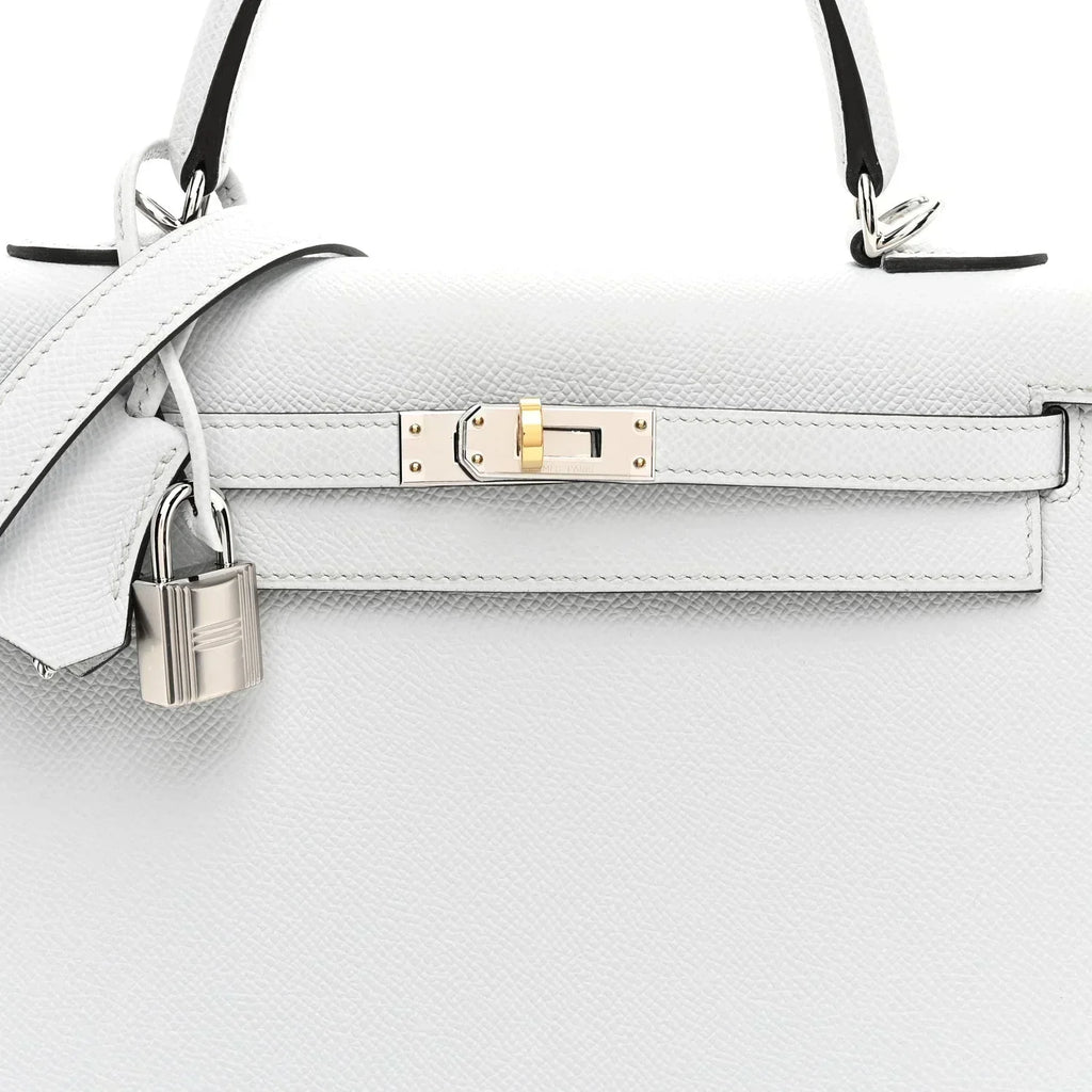 Kelly Sellier Gris Pantin Palm-Grained Leather Palladium Hardware