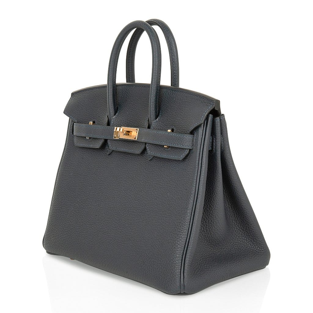 Birkin 25 Bag Vert Rousseau Togo Gold Hardware
