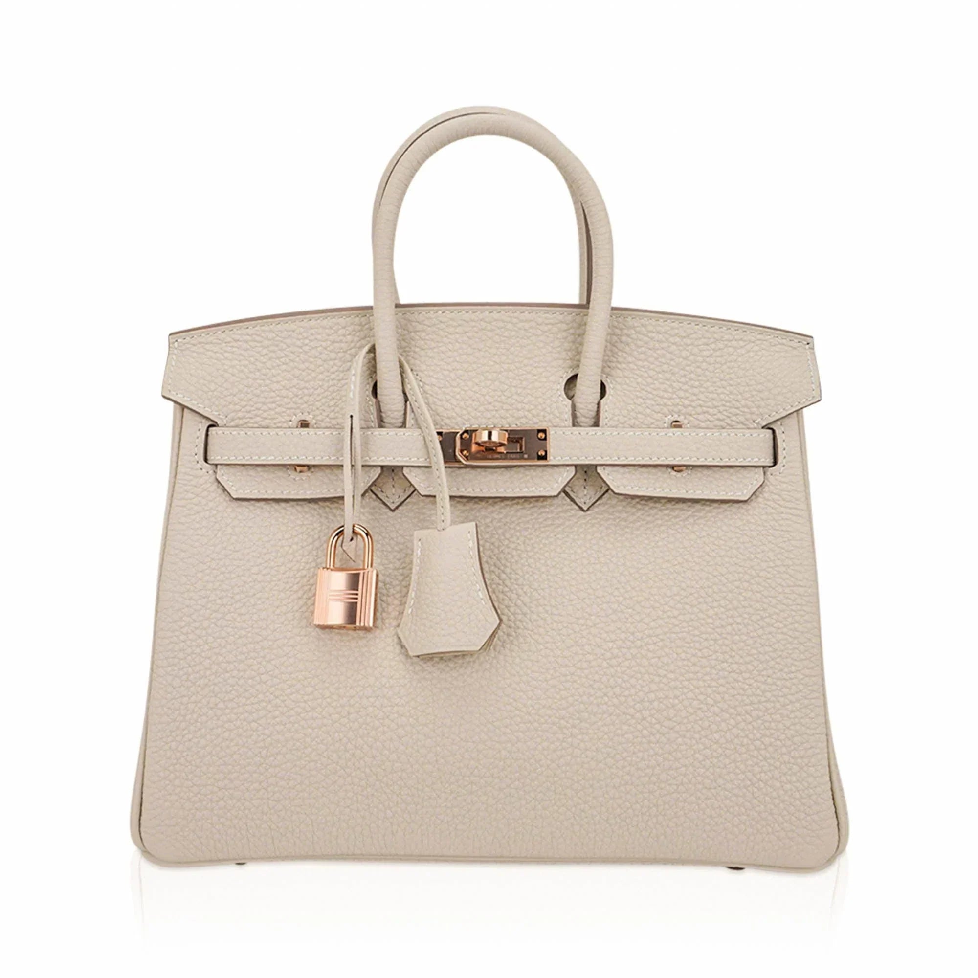 Birkin 25 Bag Craie Togo Leather with Rose Gold Hardware