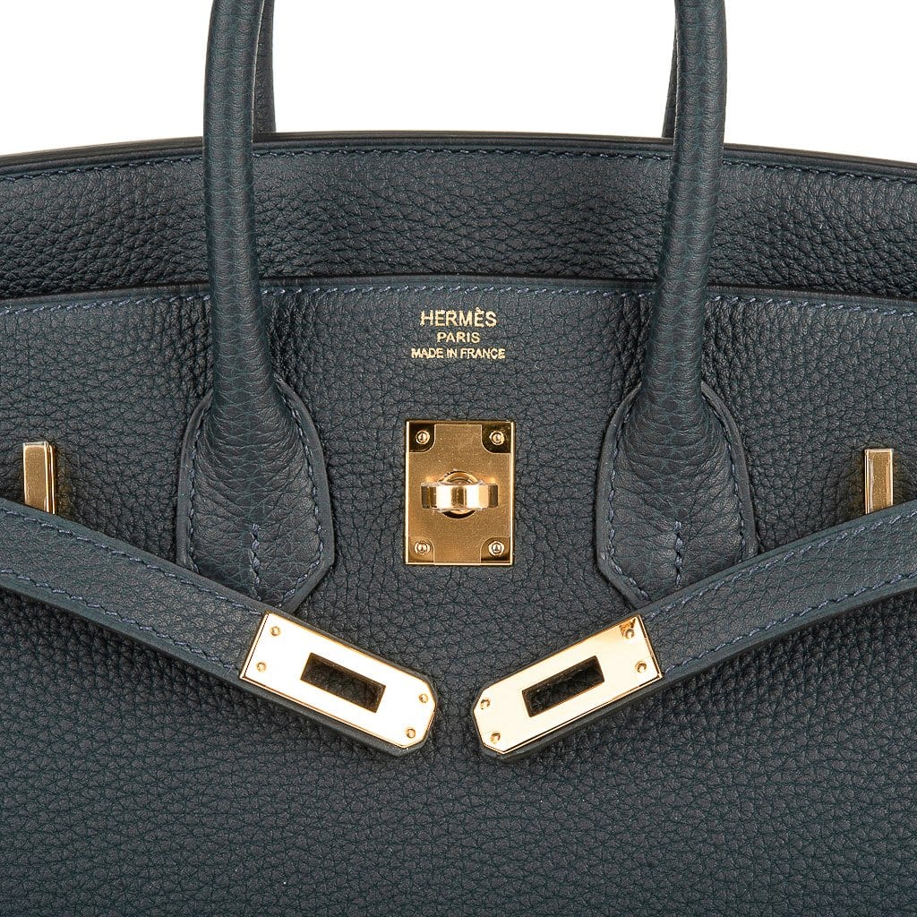 Birkin 25 Bag Vert Rousseau Togo Gold Hardware