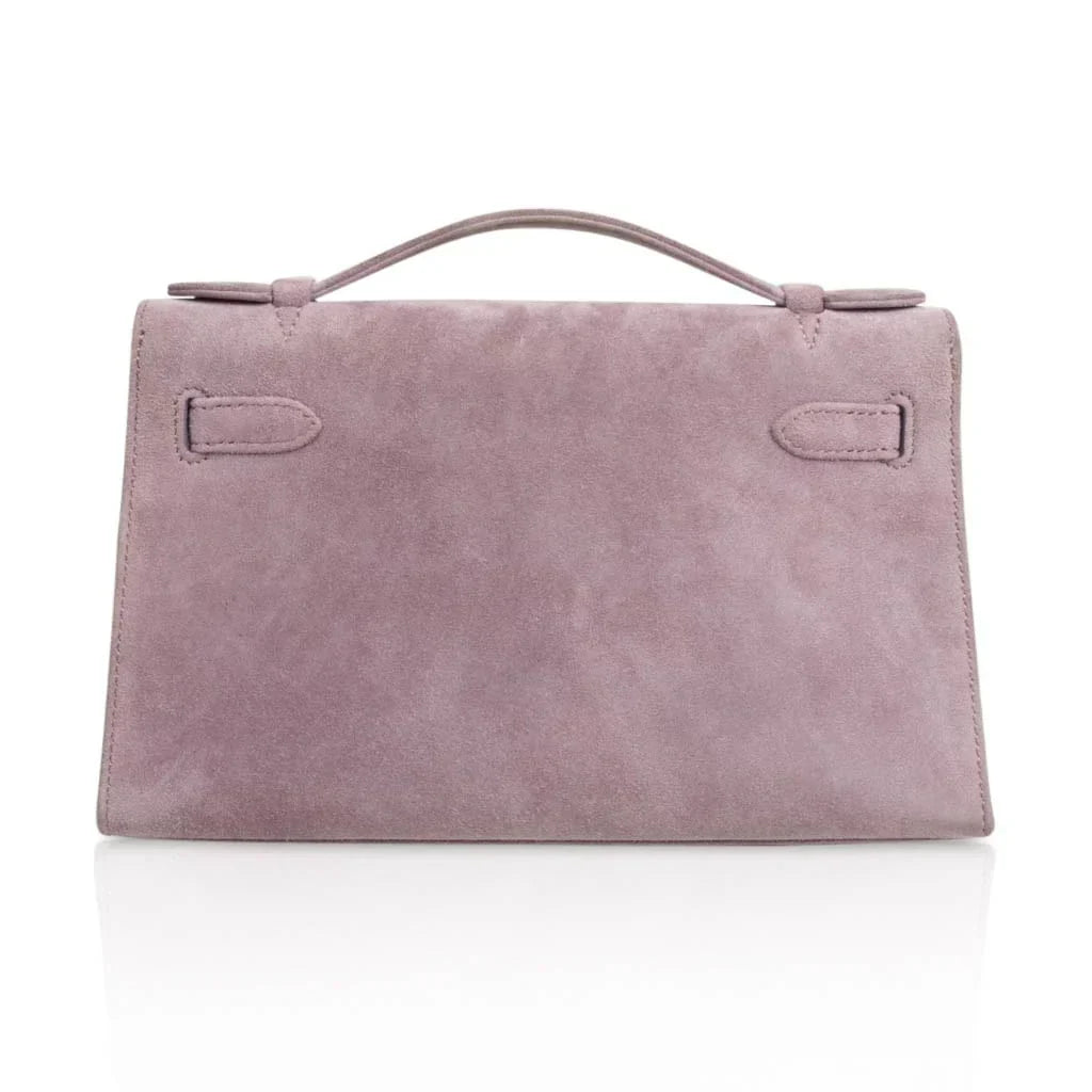 Kelly Pochette Lilac Doblis Suede Palladium
