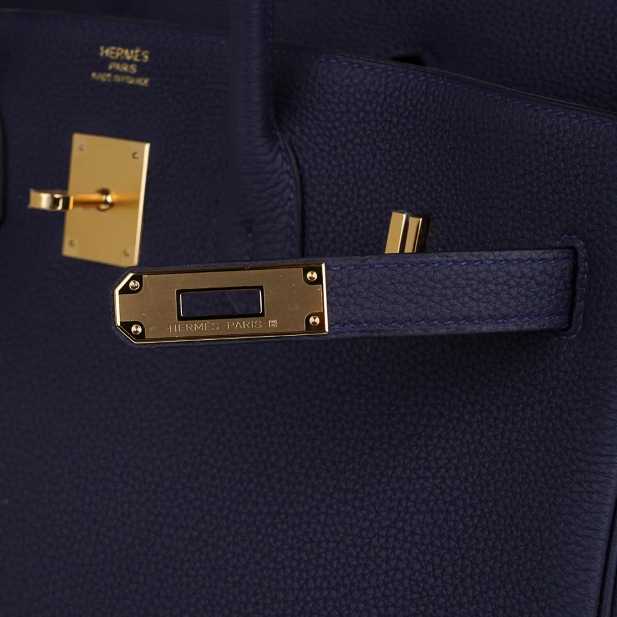 Birkin 35 Bag Blue Nuit Gold Hardware Togo Leather