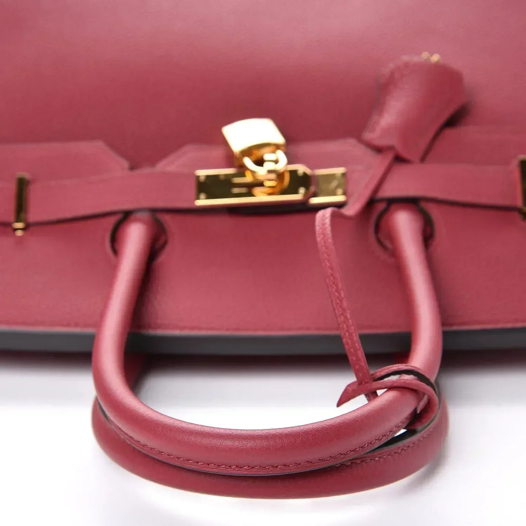 Birkin 25cm Rouge H Bordeaux Red Gold Hardware Bag Y Stamp