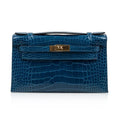 Kelly Pochette Mykonos Alligator Gold Hardware