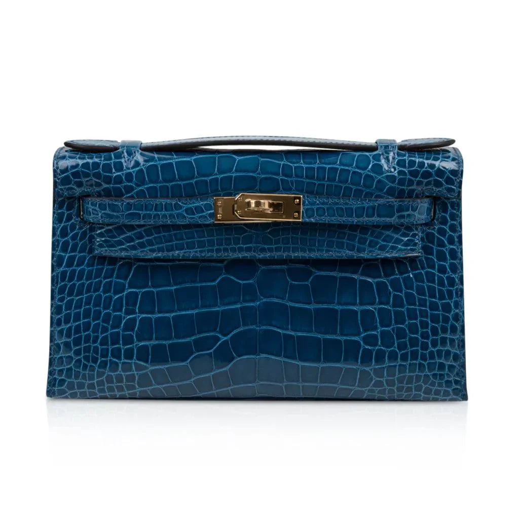 Kelly Pochette Mykonos Alligator Gold Hardware