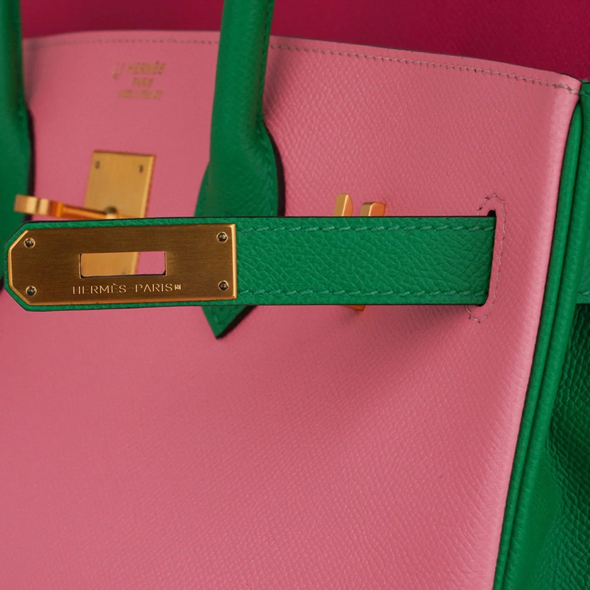 Birkin 35 HSS Bag Rose Confetti/Rose Tyrien/Bamboo Brushed Gold Hardware