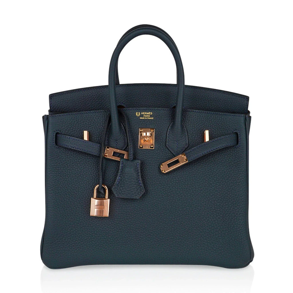 Special Order HSS Birkin 25 Bag Vert Cypress Togo Leather with Rose Gold Hardware