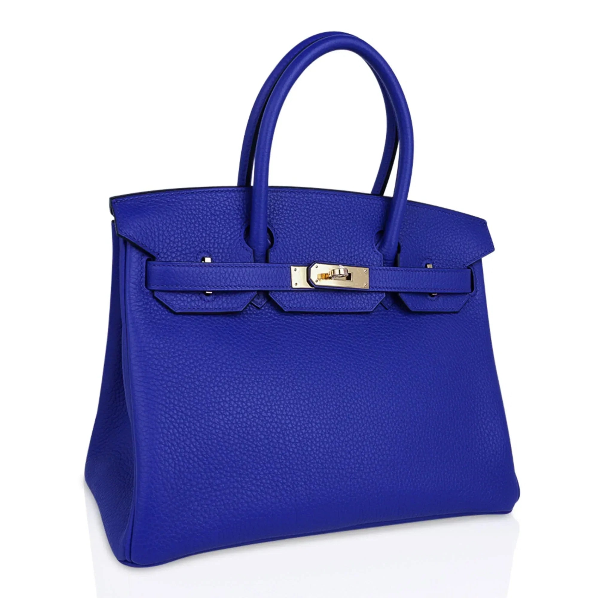 Birkin 30 Bag Blue Electric Clemence Gold Hardware