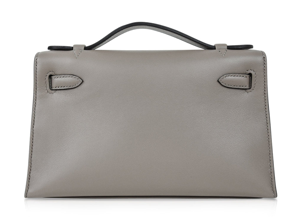 Kelly Pochette Gris Asphalte Swift Gold Hardware