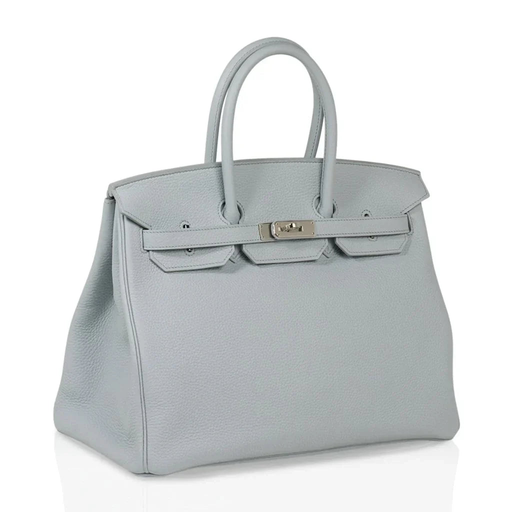 Birkin 35 Bag Blue Bleu Pale Togo Palladium Hardware