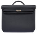 Kelly Black Togo 36 Briefcase Palladium Hardware FR trendy frosted leather casual bag